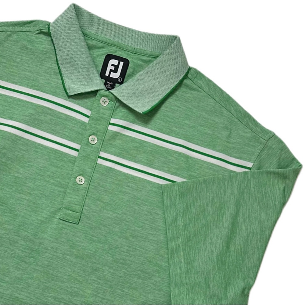 FootJoy Birdseye Space Dye Jacquard‎ Men's Polo (Green)